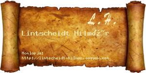 Lintscheidt Hilmár névjegykártya